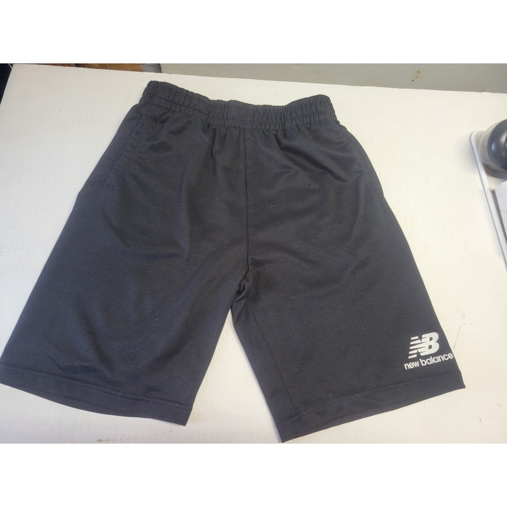 New Balance Boys Black Athletic Performance Shorts Size Large 14/16 Side Pockets